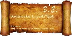 Dudinszky Erzsébet névjegykártya
