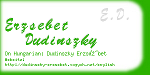 erzsebet dudinszky business card
